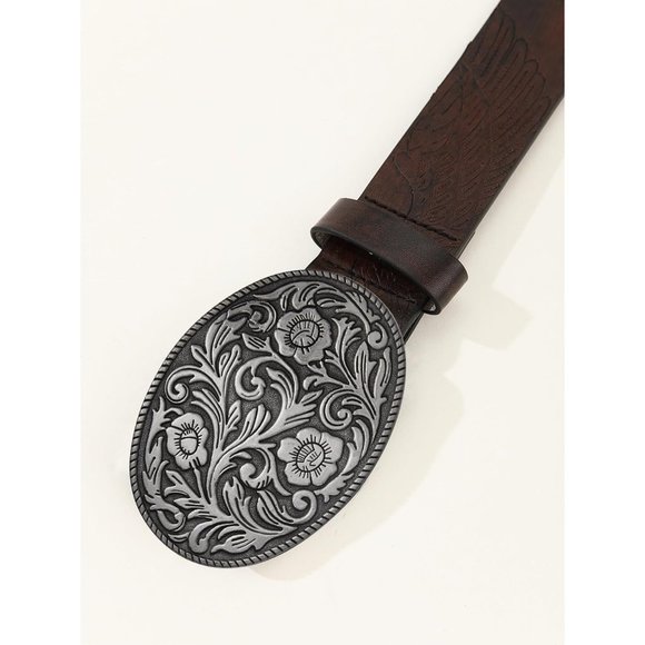 Women Cowboy Rodeo Running Horse Antique Floral Belt Buckle - Picture 6 of 7